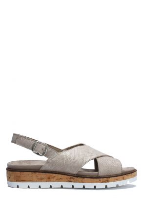 Mia 43 Ac-Kifidis Kadın Sandalet 36-40 Cream Coruna 075
