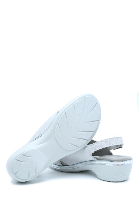 Moni 205 Ac-Kifidis Kadın Anatomik Deri Sandalet 36-41 Gümüş/Silver Baron 3010