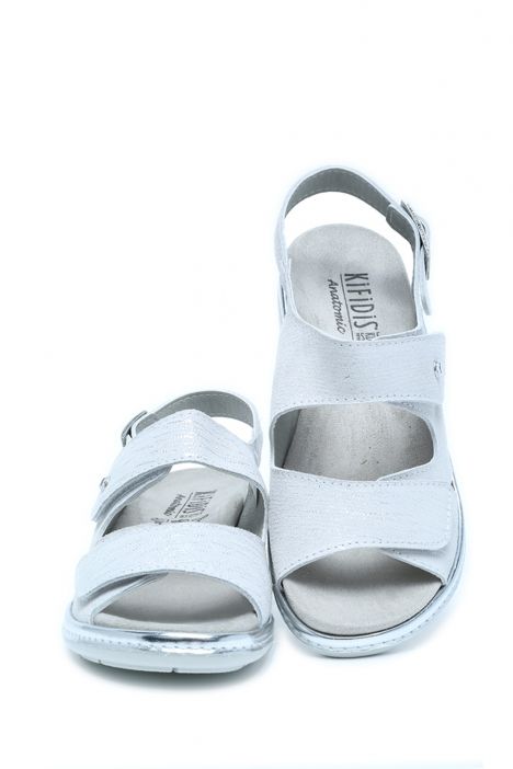 Moni 205 Ac-Kifidis Kadın Anatomik Deri Sandalet 36-41 Gümüş/Silver Baron 3010