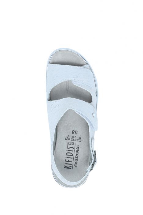 Moni 205 Ac-Kifidis Kadın Anatomik Deri Sandalet 36-41 Gümüş/Silver Baron 3010