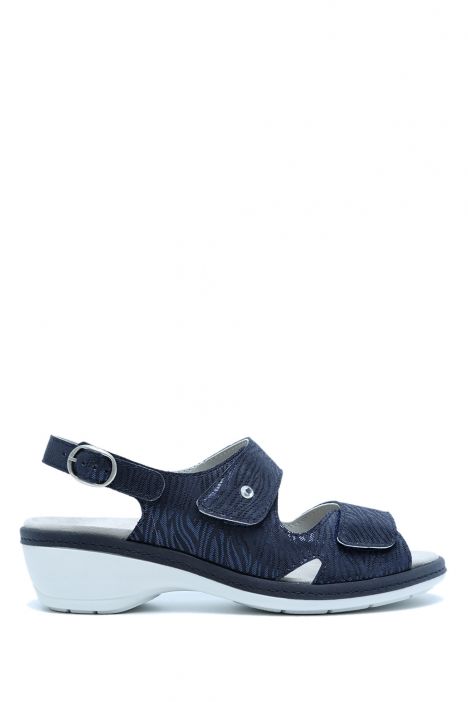Moni 205 Ac-Kifidis Kadın Anatomik Deri Sandalet 36-41 Lacivert/Blue Memphis 1962