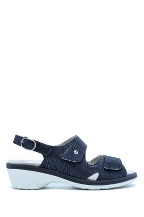 Moni 205 Ac-Kifidis Kadın Anatomik Deri Sandalet 36-41 Lacivert/Blue Memphis 1962