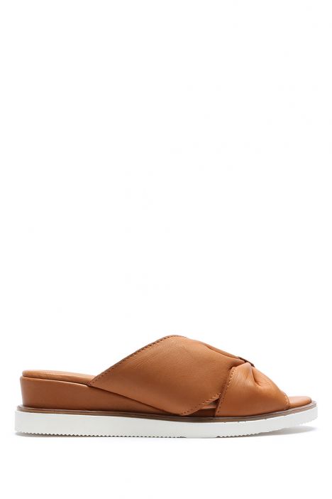 NT883535 Kifidis Anatomik Kadın Deri Topuklu Terlik 36-41 - BT Taba Deri