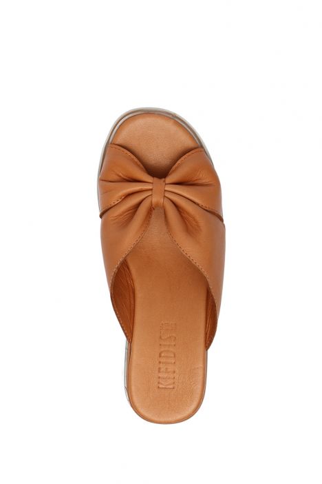 NT883535 Kifidis Anatomik Kadın Deri Topuklu Terlik 36-41 - BT Taba Deri
