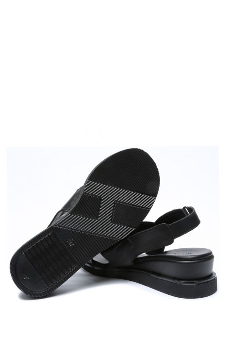 NT883536 Kifidis Anatomik Kadın Deri Topuklu Sandalet 36-41 - BT Siyah Deri