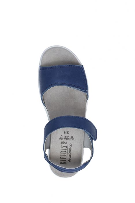 Nala 08 Ac-Kifidis Kadın Anatomik Deri Sandalet 35-41 Mavi/Blue Valeiro 4212