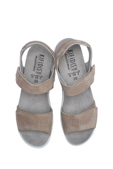 Nala 08 Ac-Kifidis Kadın Anatomik Deri Sandalet 35-41 Krem/Cream Insta 4446