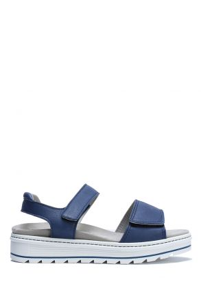 Nala 08 Ac-Kifidis Kadın Anatomik Deri Sandalet 35-41 Mavi/Blue Valeiro 4212