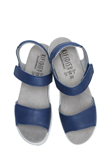 Nala 08 Ac-Kifidis Kadın Anatomik Deri Sandalet 35-41 Mavi/Blue Valeiro 4212