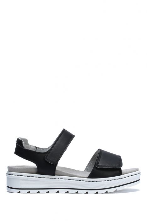 Nala 08 Ac-Kifidis Kadın Anatomik Deri Sandalet 35-41 Siyah/Black Valeiri 4218