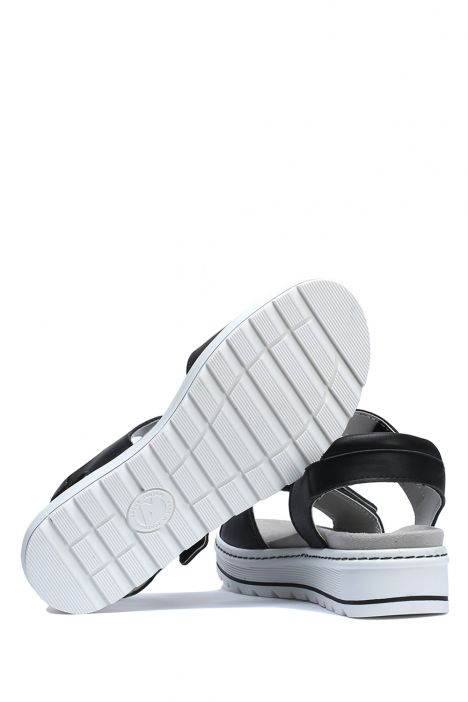 Nala 08 Ac-Kifidis Kadın Anatomik Deri Sandalet 35-41 Siyah/Black Valeiri 4218