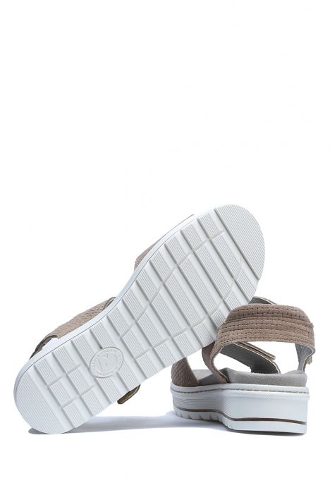 Nala 08 Ac-Kifidis Kadın Anatomik Deri Sandalet 35-41 Krem/Cream Insta 4446