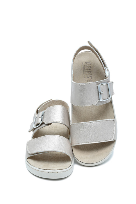 P247 Kifidis Italy Anatomik Kadın Deri Sandalet 36-41 Tortora/Platin