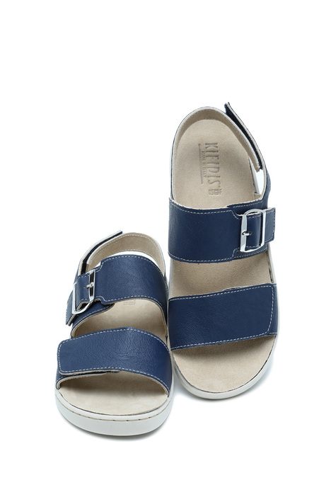 P247 Kifidis Italy Anatomik Kadın Deri Sandalet 36-41 Blu/Lacivert