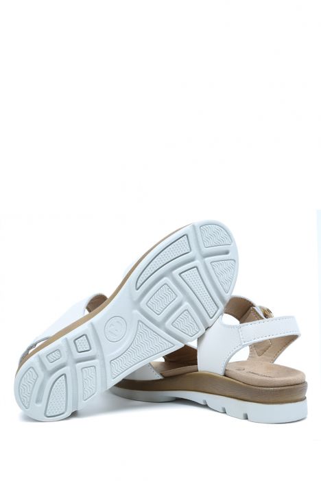 Palma 05 Ac-Kifidis Kadın Anatomik Deri Sandalet 36-41 Krem/Cream 5086