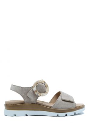 Palma 05 Ac-Kifidis Kadın Anatomik Deri Sandalet 36-41 Vizon/Avola 1116