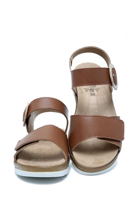 Palma 05 Ac-Kifidis Kadın Anatomik Deri Sandalet 36-41 Kahve/Tan 743