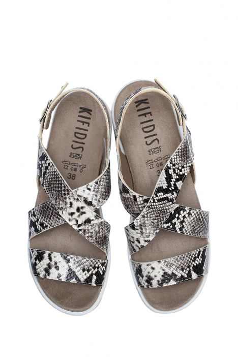Pia 03 Ac-Kifidis Kadın Sandalet 36-39 Ivory Python 229