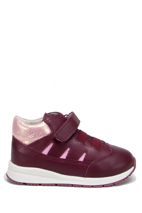 RK21 Kifidis-Kids Unisex Çocuk Deri Spor Ayakkabı 23-30 Bordo Deri