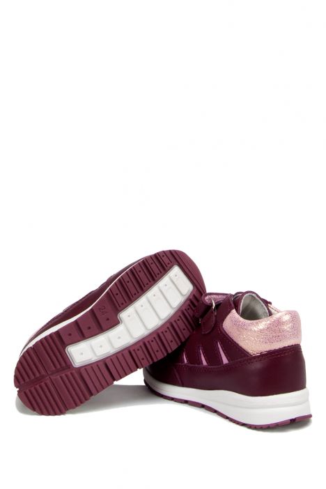 RK21 Kifidis-Kids Unisex Çocuk Deri Spor Ayakkabı 23-30 Bordo Deri