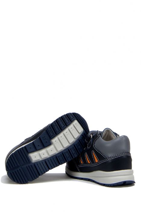 RK21 Kifidis-Kids Unisex Çocuk Deri Spor Ayakkabı 23-30 Lacivert Deri