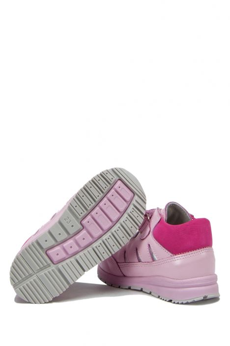 RK21 Kifidis-Kids Unisex Çocuk Deri Spor Ayakkabı 23-30 Pembe Deri