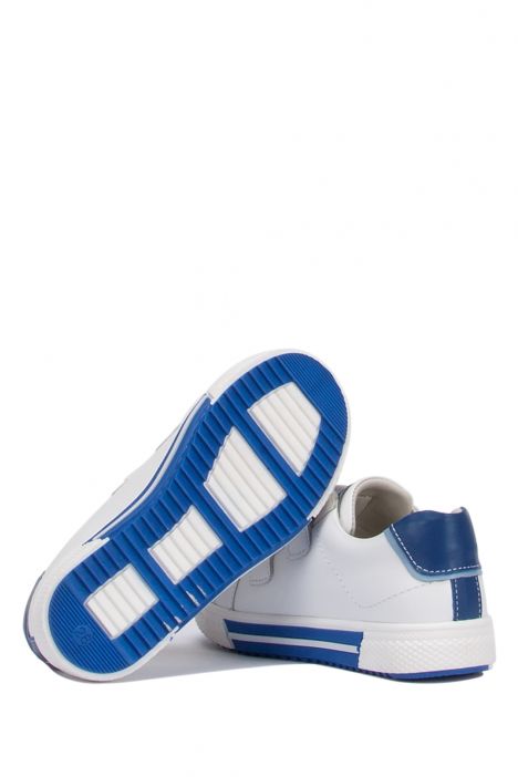 RK77 Kifidis-Kids Unisex Çocuk Deri Spor Ayakkabı 24-30 Beyaz-Cobalt