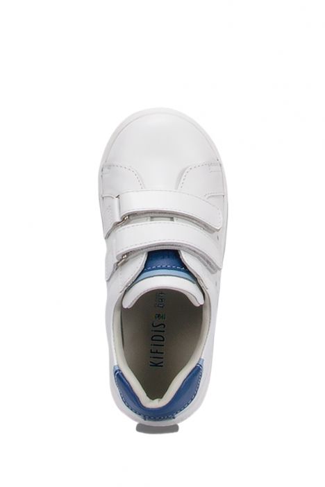 RK77 Kifidis-Kids Unisex Çocuk Deri Spor Ayakkabı 24-30 Beyaz-Cobalt