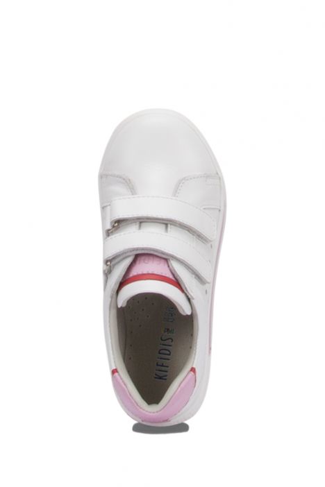 RK77 Kifidis-Kids Unisex Çocuk Deri Spor Ayakkabı 24-30 Beyaz-Pembe
