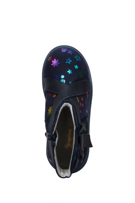 RP08 Kifidis Paplus Kız Çocuk Nubuk Bot 25-30 Lacivert Süet / Navy Blue Suede