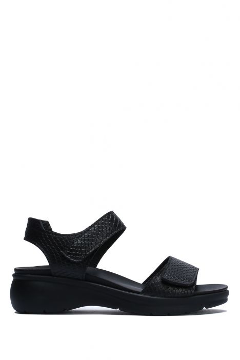 Reese 29 Ac-Kifidis Kadın Anatomik Deri Sandalet 35-41 Siyah/Black Scale 098