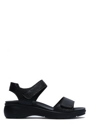 Reese 29 Ac-Kifidis Kadın Anatomik Deri Sandalet 35-41 Siyah/Black Scale 098