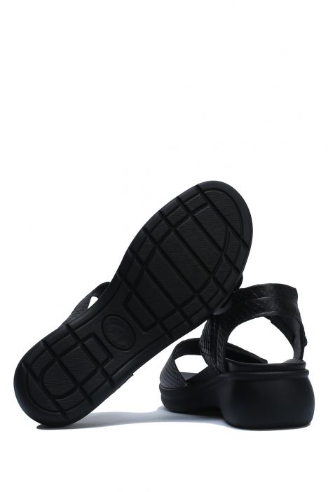 Reese 29 Ac-Kifidis Kadın Anatomik Deri Sandalet 35-41 Siyah/Black Scale 098