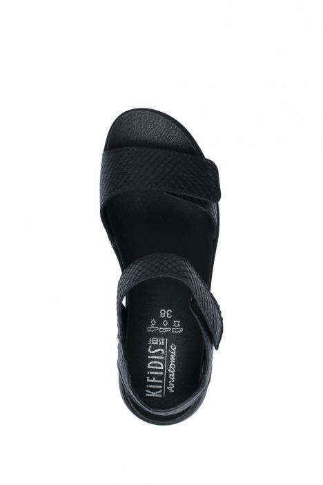 Reese 29 Ac-Kifidis Kadın Anatomik Deri Sandalet 35-41 Siyah/Black Scale 098