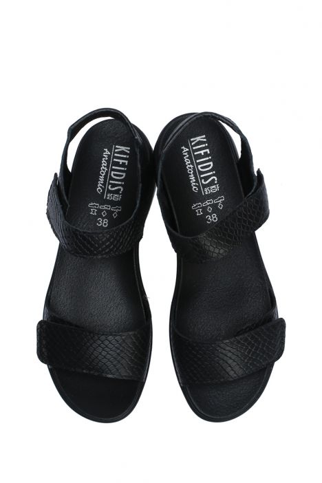 Reese 29 Ac-Kifidis Kadın Anatomik Deri Sandalet 35-41 Siyah/Black Scale 098