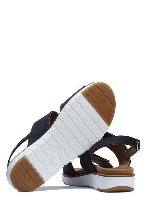 Romi 28 Ac-Kifidis Kadın Anatomik Deri Sandalet 35-41 Lacivert Nubuk/Navy Blue Nubuck 142