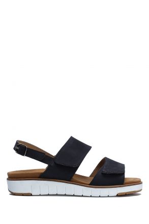 Romi 28 Ac-Kifidis Kadın Anatomik Deri Sandalet 35-41 Lacivert Nubuk/Navy Blue Nubuck 142