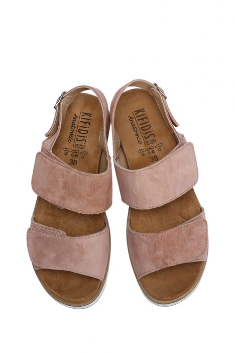 Romi 28 Ac-Kifidis Kadın Anatomik Deri Sandalet 35-41 Pudra Süet/Malva 1063