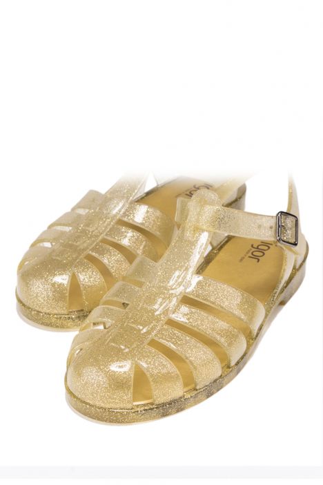 S10262 Igor Biarritz Glitter Kadın Sandalet 36-41 Altın simli-140 Purpurina oro