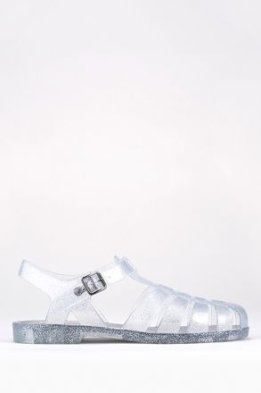 S10262 Igor Biarritz Glitter Kadın Sandalet 36-41 Transparan / Purpurina Plata 135
