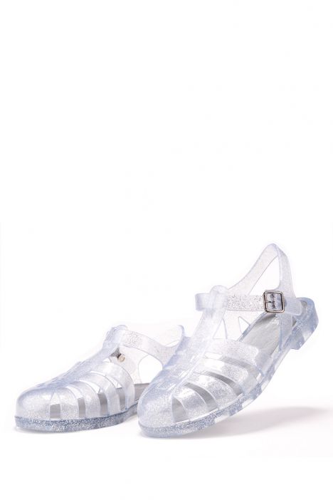 S10262 Igor Biarritz Glitter Kadın Sandalet 36-41 Transparan / Purpurina Plata 135