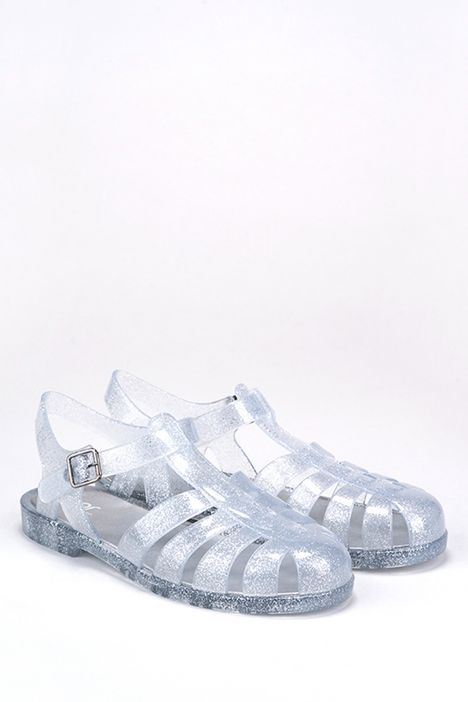S10262 Igor Biarritz Glitter Kadın Sandalet 36-41 Transparan / Purpurina Plata 135