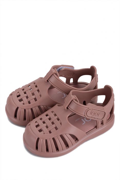 S10271 Igor Tobby Solid Çocuk Sandalet 20-27 Gül Kurusu-010 Rosa
