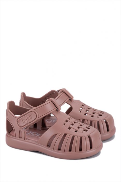 S10271 Igor Tobby Solid Çocuk Sandalet 20-27 Gül Kurusu-010 Rosa