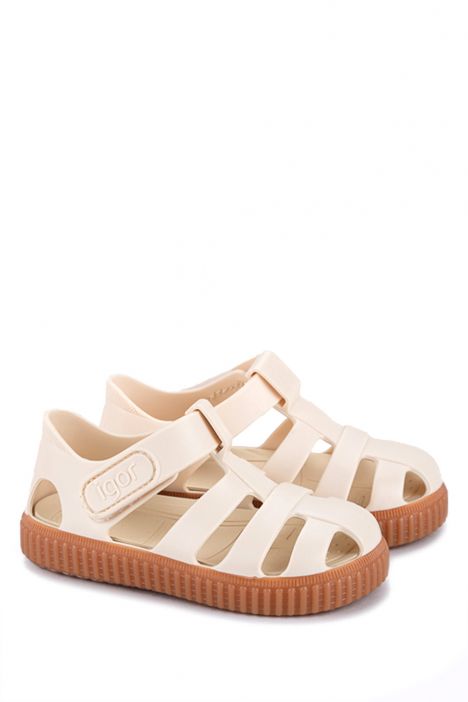 S10291 Igor Nico Caramelo Çocuk Sandalet 20-30 Krem-079 Marfil
