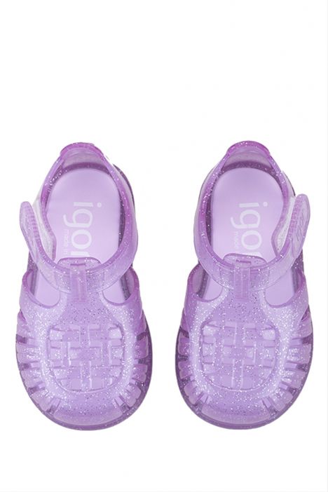 S10308 Igor Tobby Gloss Glitter Çocuk Sandalet 20-25 Mor-212 Tr. Malva Glitter