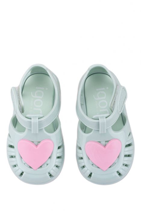 S10310 Igor Toby Gloss Love Çocuk Sandalet 20-27 Yeşil / Menta 026
