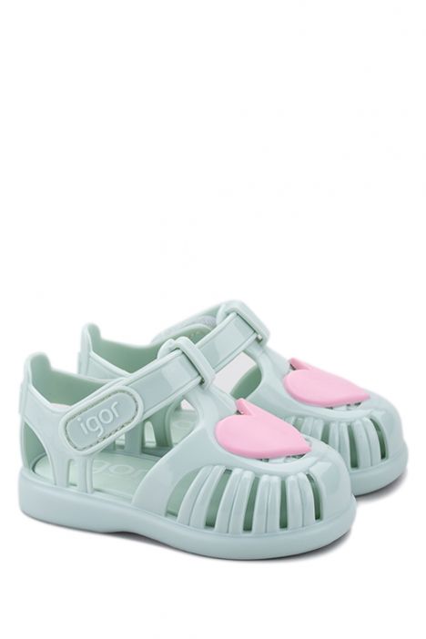 S10310 Igor Toby Gloss Love Çocuk Sandalet 20-27 Yeşil / Menta 026