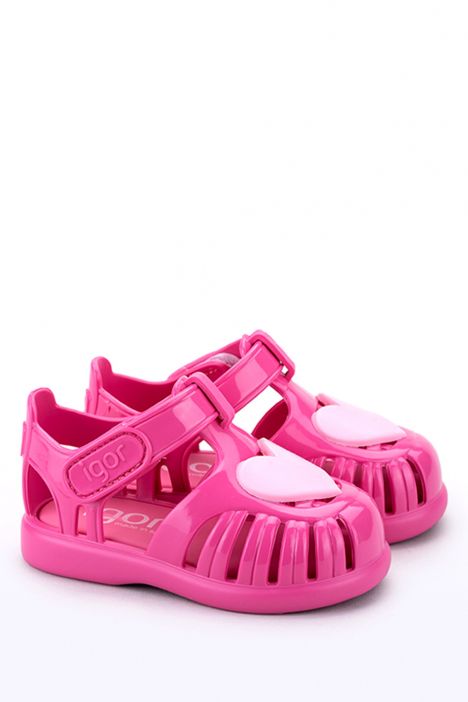S10310 Igor Toby Gloss Love Çocuk Sandalet 20-27 Fuşya-007 Fucsia