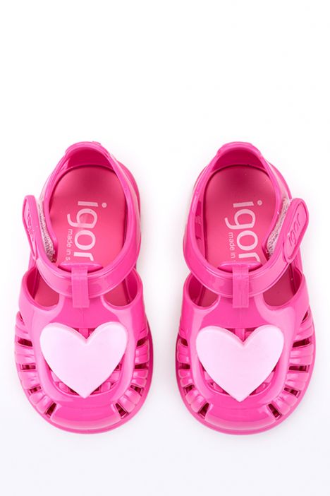 S10310 Igor Toby Gloss Love Çocuk Sandalet 20-27 Fuşya-007 Fucsia